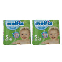 پوشک کودک مولفیکس مدل xlarge سایز 5 دو بسته 28 عددی
