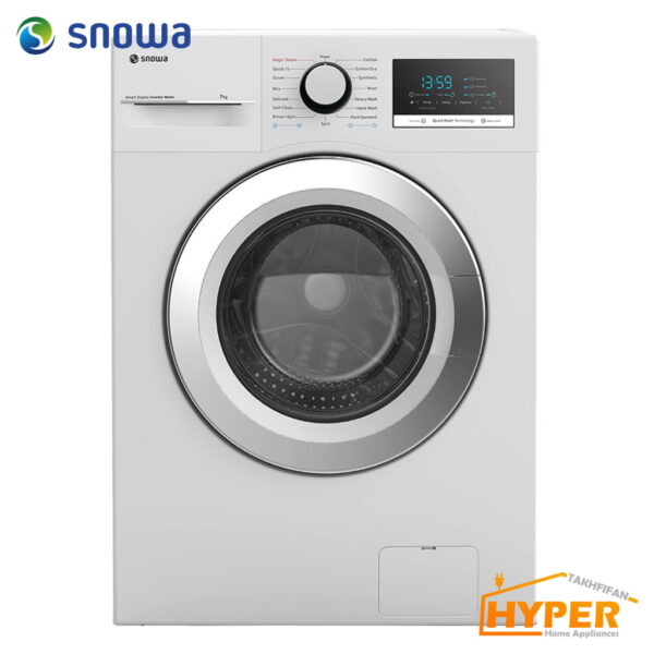 ماشین لباسشویی اسنوا SWM-71201 سفید درب کروم